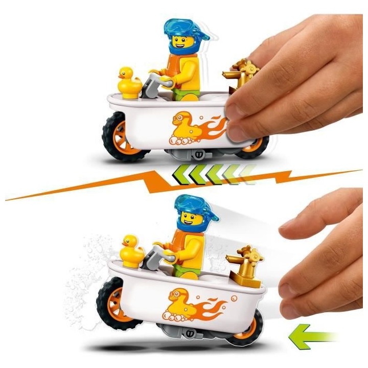 LEGO 60333 City Stuntz La Moto de Cascade Baignoire, Jouet avec Minifi