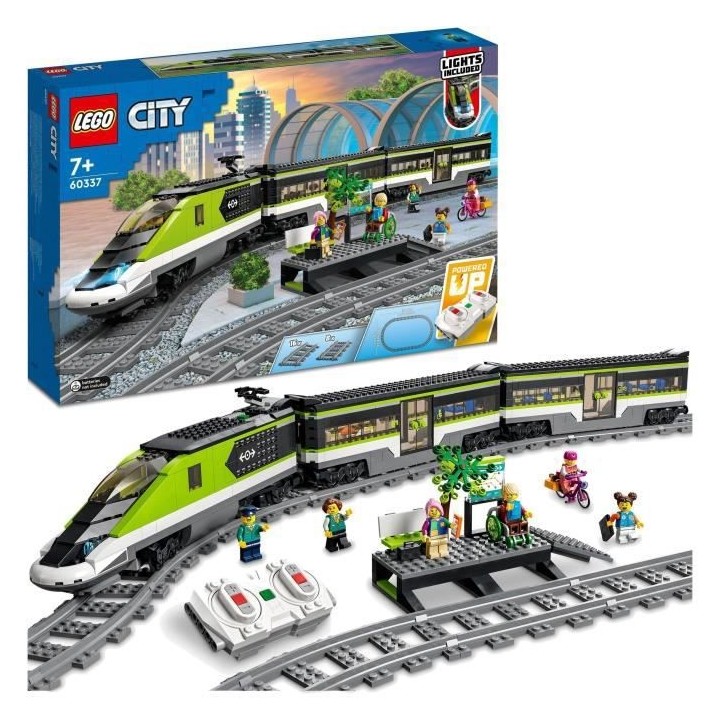 LEGO 60337 City Le Train de Voyageurs Express, Jouet de Locomotive Té