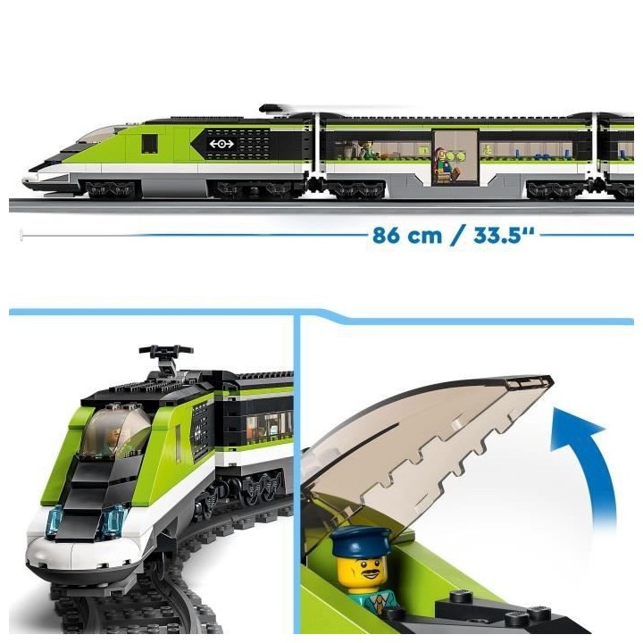 LEGO 60337 City Le Train de Voyageurs Express, Jouet de Locomotive Té
