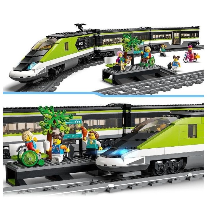 LEGO 60337 City Le Train de Voyageurs Express, Jouet de Locomotive Té