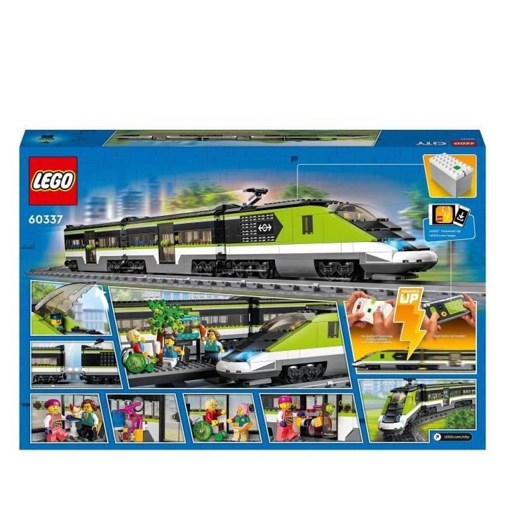 LEGO 60337 City Le Train de Voyageurs Express, Jouet de Locomotive Té