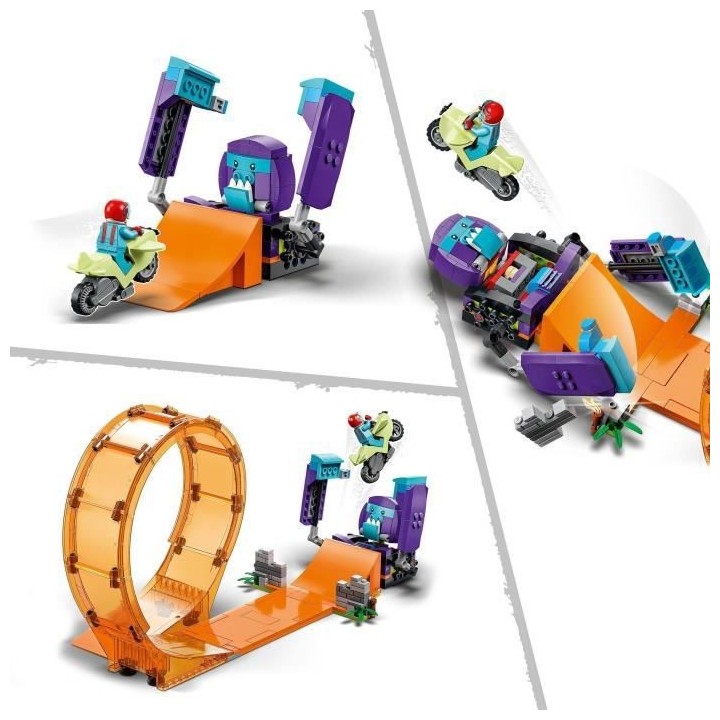 LEGO 60338 City Stuntz Le Looping du Chimpanzé Cogneur, Jouet de Moto