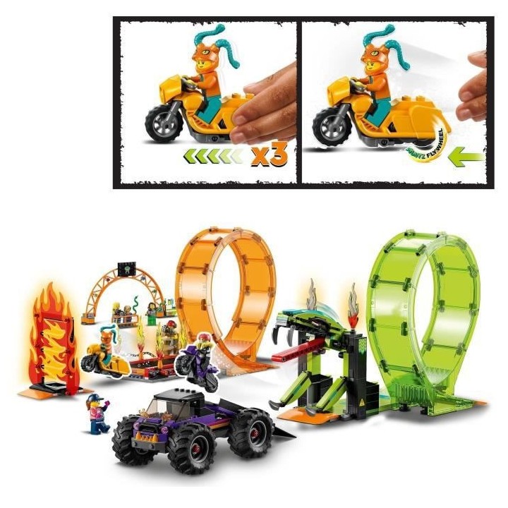 LEGO 60339 City Stuntz L'Arene de Cascade avec Double Looping, Monster