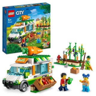 LEGO City 60345 Le Camion de Marché des Fermiers, Jouet de la Ferme,