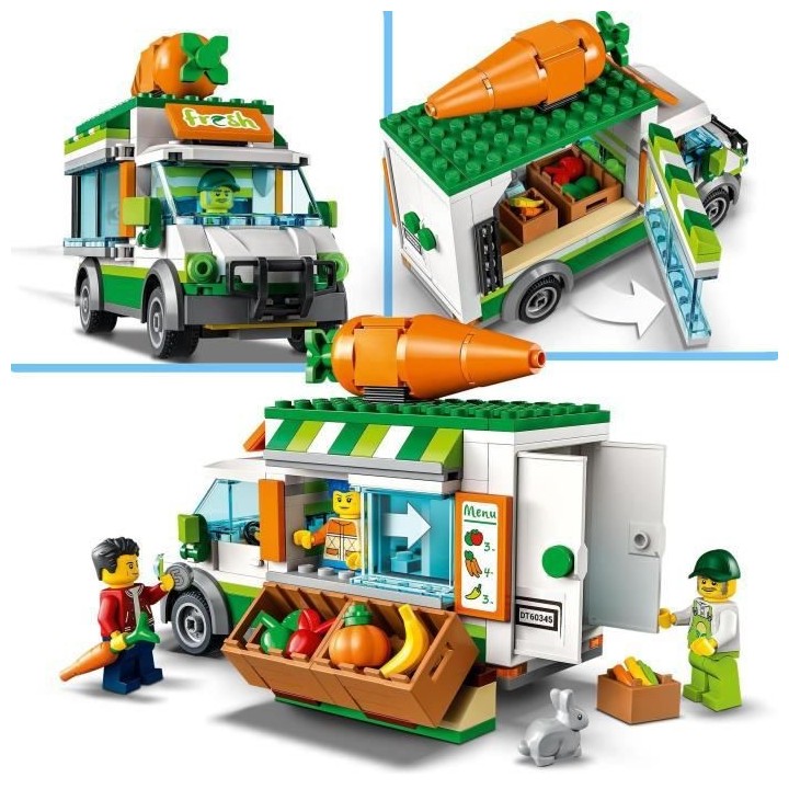 LEGO City 60345 Le Camion de Marché des Fermiers, Jouet de la Ferme,