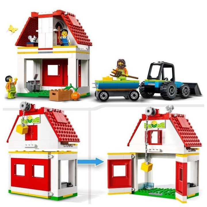 LEGO City 60346 La Grange et les Animaux de la Ferme avec Figurines de