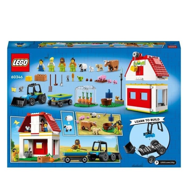 LEGO City 60346 La Grange et les Animaux de la Ferme avec Figurines de
