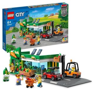 LEGO City 60347 L'Épicerie, Boutique, Chariot Élévateur et Plaques