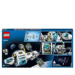 LEGO 60349 City La Station Spatiale Lunaire, Ensemble Inspiré de la NASA, 5 Astronautes, Capsule d'Amarrage et Laboratoires