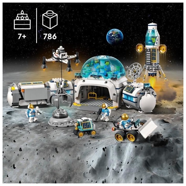 LEGO 60350 City La Base De Recherche Lunaire, Module Lunaire, Jouets D
