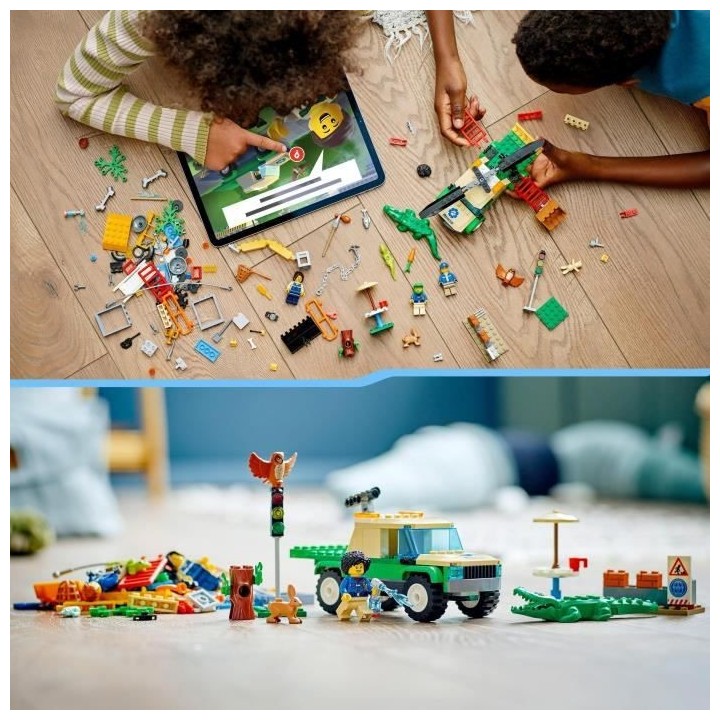 LEGO City 60353 Missions de Sauvetage des Animaux Sauvages, Jouet de C