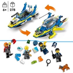 LEGO City 60355 Missions des Détectives de la Police sur l'Eau, Jouet Interactif avec Bateau