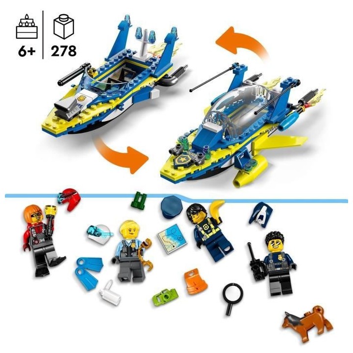 LEGO City 60355 Missions des Détectives de la Police sur l'Eau, Jouet