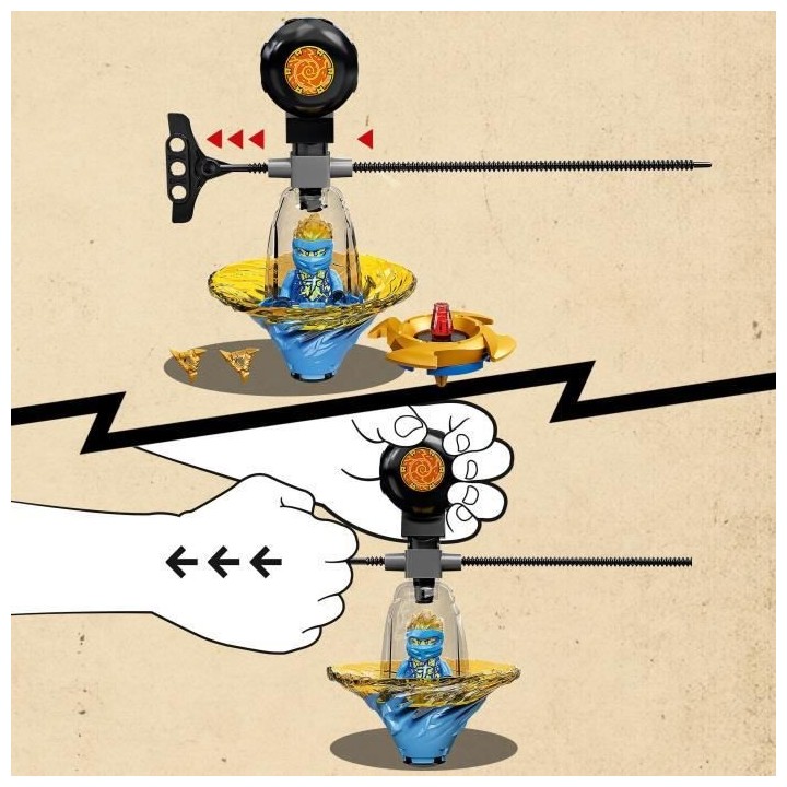 LEGO Ninjago 70690 L'Entraînement Ninja Spinjitzu de Jay, Toupie Pour