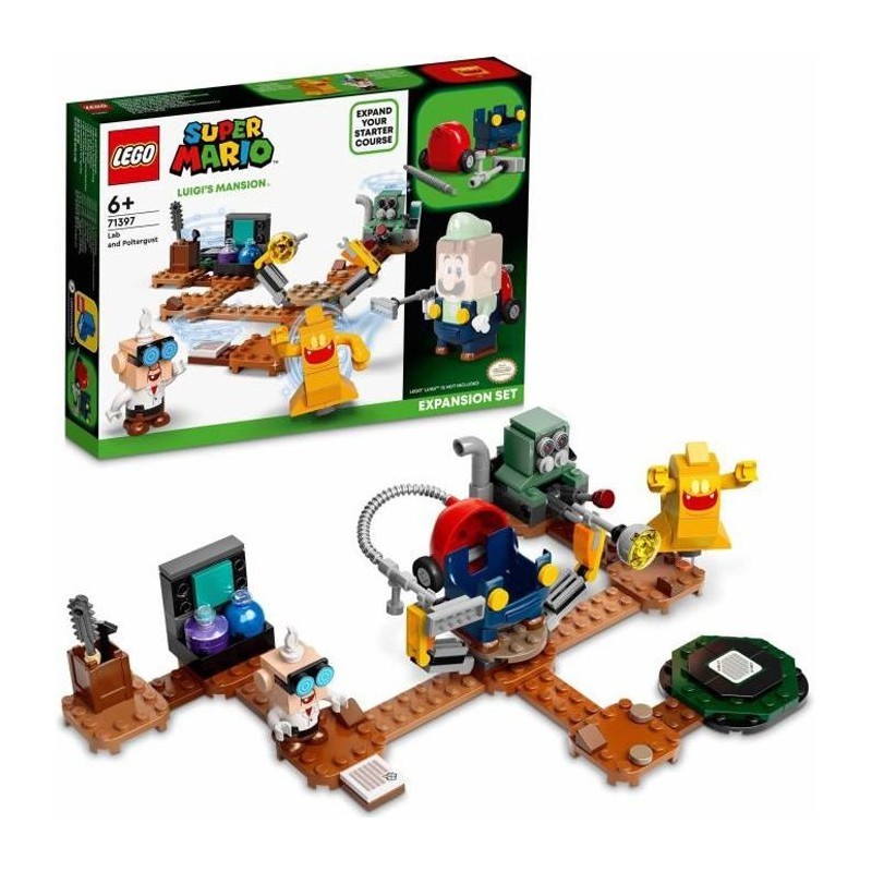 LEGO 71397 Super Mario Set d'Extension Labo et Ectoblast de Luigi's Mansion, Jeu de Construction pour Enfants +6 Ans