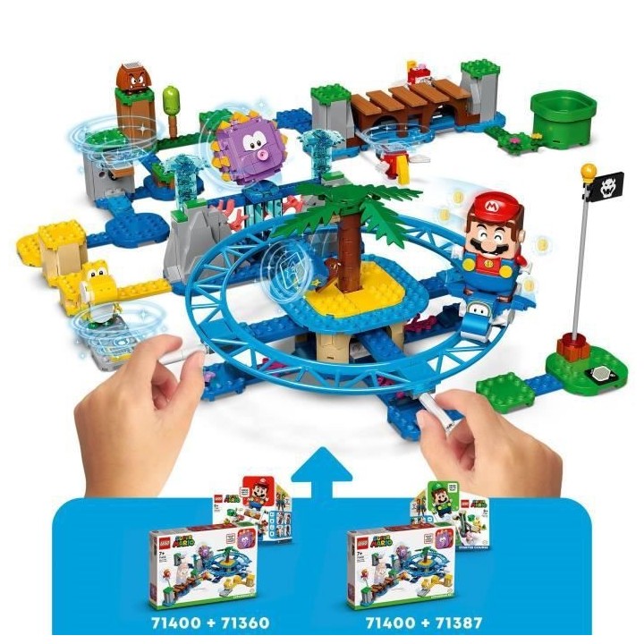 LEGO 71400 Super Mario Set d'Extension La Plage Du Maxi-Oursin, avec F