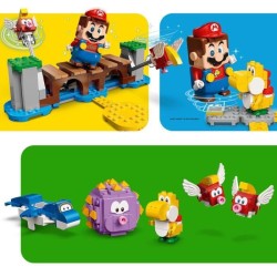 LEGO 71400 Super Mario Set d'Extension La Plage Du Maxi-Oursin, avec Figurines Yoshi, Dauphin, Jouet Enfants +7 Ans