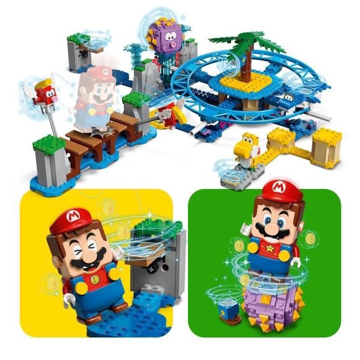 LEGO 71400 Super Mario Set d'Extension La Plage Du Maxi-Oursin, avec F