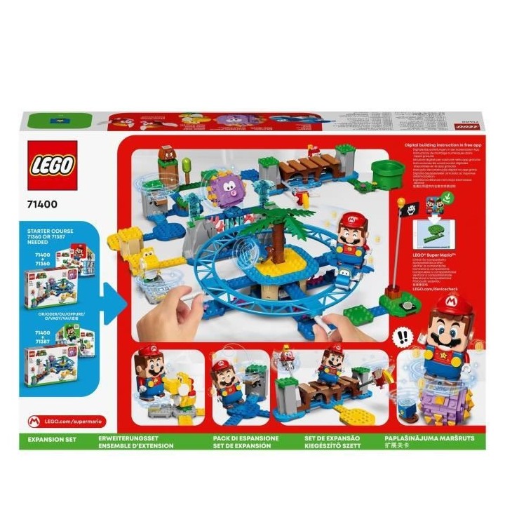LEGO 71400 Super Mario Set d'Extension La Plage Du Maxi-Oursin, avec F