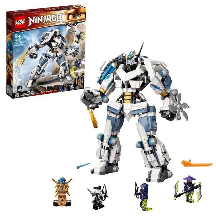 LEGO NINJAGO 71738 Le Robot de Combat Titan de Zane, Jouet de Construc