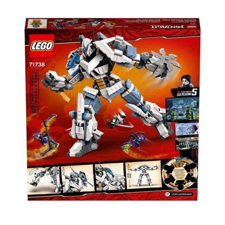 LEGO NINJAGO 71738 Le Robot de Combat Titan de Zane, Jouet de Construc