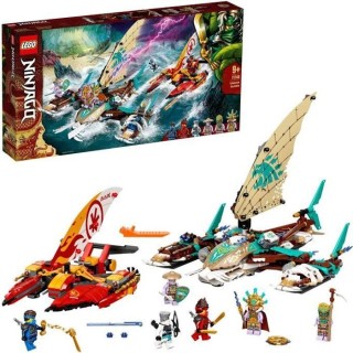 LEGO NINJAGO 71748 La Bataille de Catamarans, Jouet avec 4 Bateaux, et