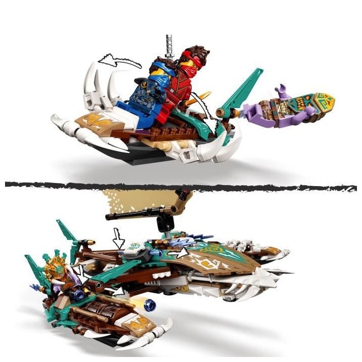 LEGO NINJAGO 71748 La Bataille de Catamarans, Jouet avec 4 Bateaux, et