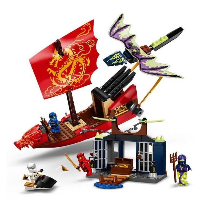 LEGO 71749 NINJAGO L'ultime QG des ninjas et Figurine Dragon, Jouet Ba