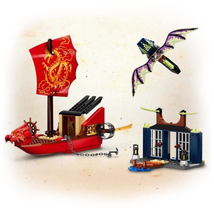 LEGO 71749 NINJAGO L'ultime QG des ninjas et Figurine Dragon, Jouet Ba