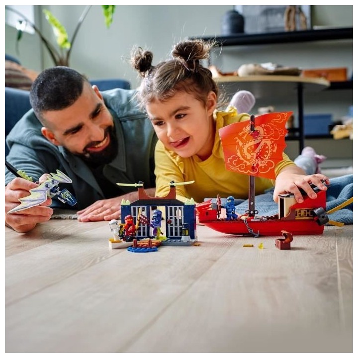 LEGO 71749 NINJAGO L'ultime QG des ninjas et Figurine Dragon, Jouet Ba