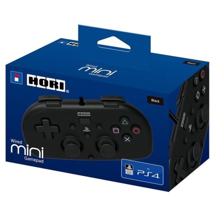 Hori Mini Manette Filaire Noire Pour PS4 - Licence Officielle Sony
