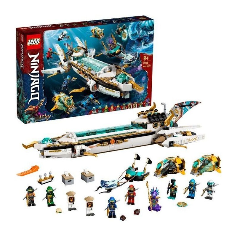 LEGO 71756 NINJAGO L'Hydro Bounty –Sous-marin avec Mini Figurines Kai et Nya, Jouet Ninja pour Enfants 9 ans et plus