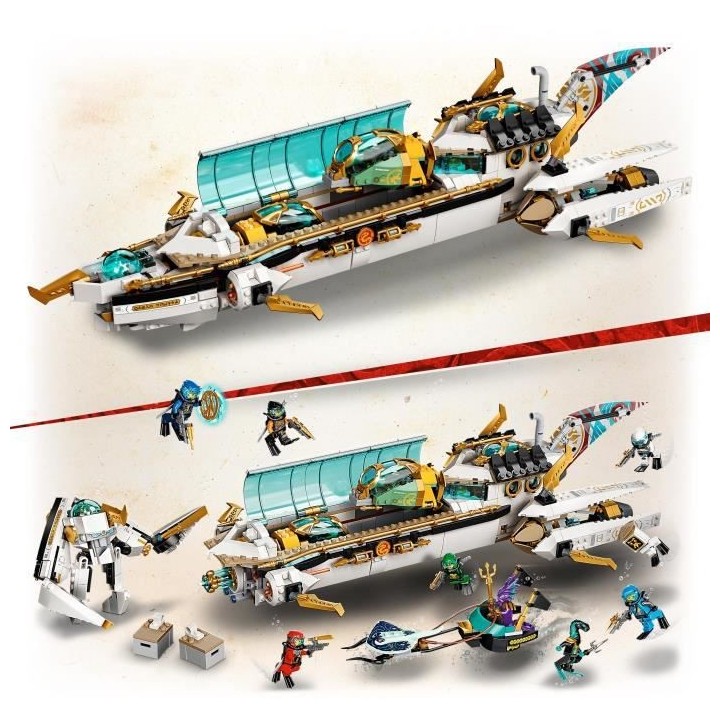 LEGO 71756 NINJAGO L'Hydro Bounty –Sous-marin avec Mini Figurines Ka