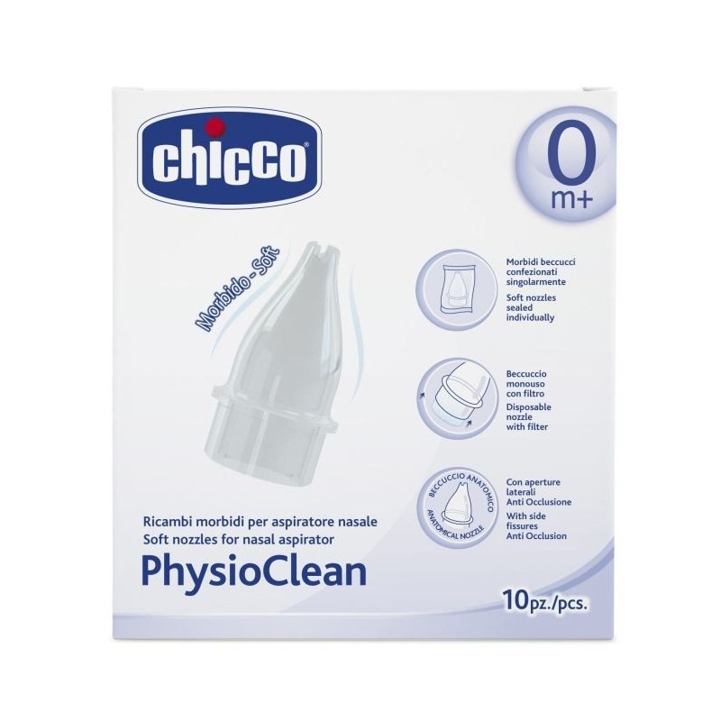 Chicco Embouts Mouche-Bébé Soft & Easy Physioclean 10 unités