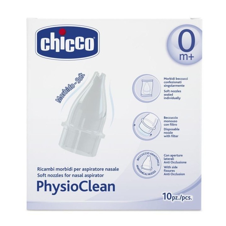 Chicco Embouts Mouche-Bébé Soft & Easy Physioclean 10 unités