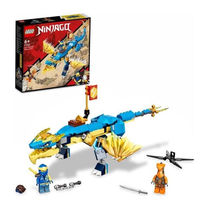 LEGO 71760 NINJAGO L'Évolution Dragon Du Tonnerre De Jay, Set avec Figurine de Serpent avec banniere de mission a collectionner