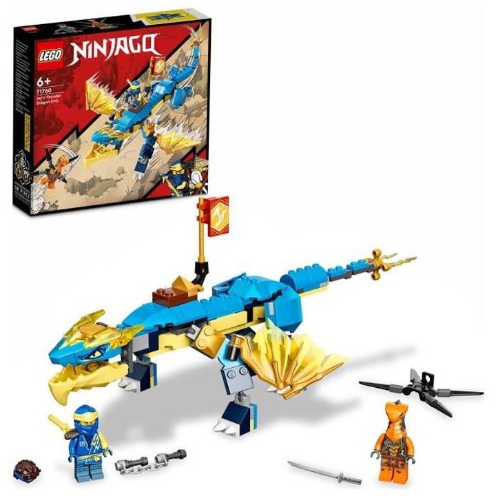 LEGO 71760 NINJAGO L'Évolution Dragon Du Tonnerre De Jay, Set avec Fi