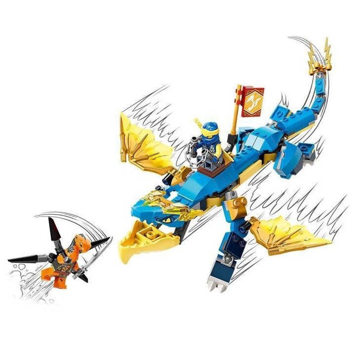 LEGO 71760 NINJAGO L'Évolution Dragon Du Tonnerre De Jay, Set avec Fi