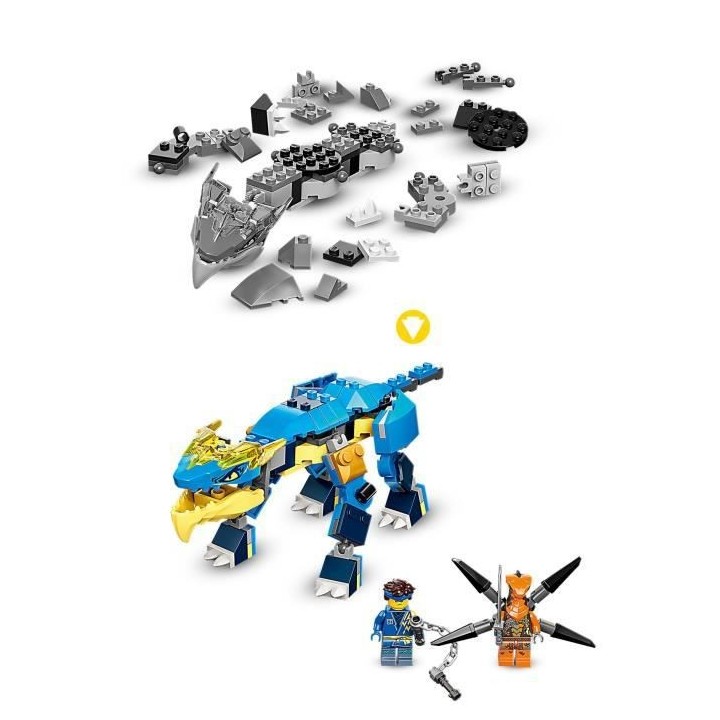 LEGO 71760 NINJAGO L'Évolution Dragon Du Tonnerre De Jay, Set avec Fi