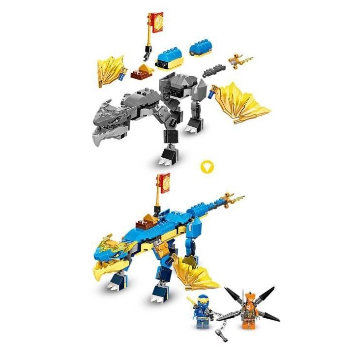 LEGO 71760 NINJAGO L'Évolution Dragon Du Tonnerre De Jay, Set avec Fi