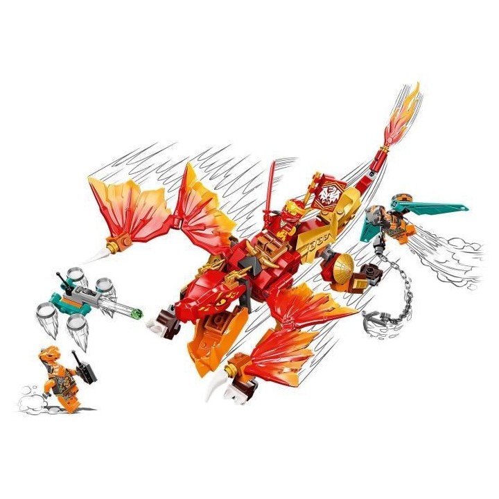 LEGO 71762 NINJAGO L'Évolution Dragon De Feu De Kai, Set avec Figurin