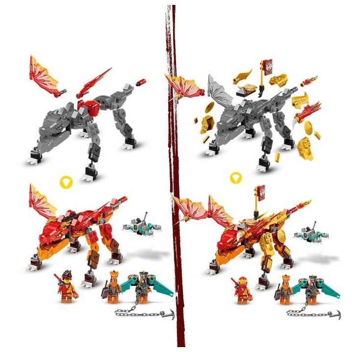 LEGO 71762 NINJAGO L'Évolution Dragon De Feu De Kai, Set avec Figurin