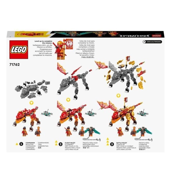 LEGO 71762 NINJAGO L'Évolution Dragon De Feu De Kai, Set avec Figurin