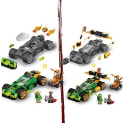 LEGO 71763 NINJAGO L'Évolution Voiture De Course de Lloyd, avec Figurines Quad et Serpents avec banniere a collectionner