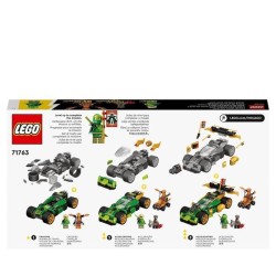 LEGO 71763 NINJAGO L'Évolution Voiture De Course de Lloyd, avec Figurines Quad et Serpents avec banniere a collectionner