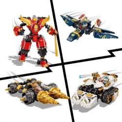 LEGO 71765 NINJAGO Le Robot Ultra Combo Ninja 4 en 1, Voiture, Jet, Tank et 7 Minifiguresavec banniere a collectionner