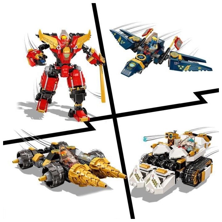 LEGO 71765 NINJAGO Le Robot Ultra Combo Ninja 4 en 1, Voiture, Jet, Ta