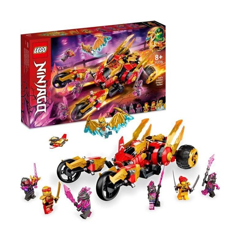 LEGO NINJAGO 71773 Le Tout-Terrain Dragon d'Or de Kai, Jouet de Voiture pour Enfants