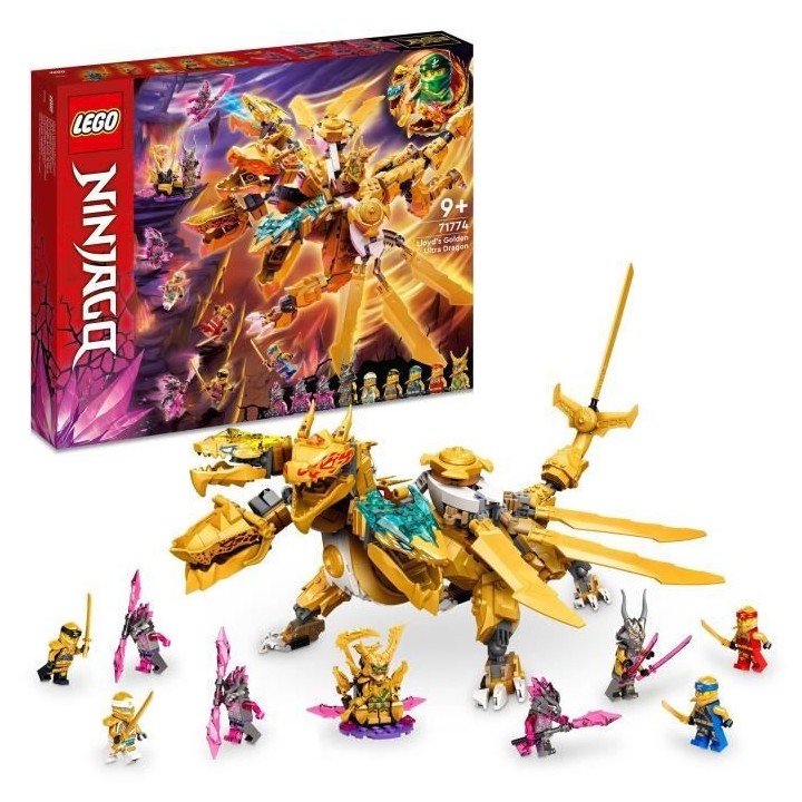 LEGO NINJAGO 71774 L'Ultra Dragon d'Or de Lloyd, Jouet avec Figurines