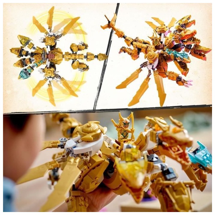 LEGO NINJAGO 71774 L'Ultra Dragon d'Or de Lloyd, Jouet avec Figurines